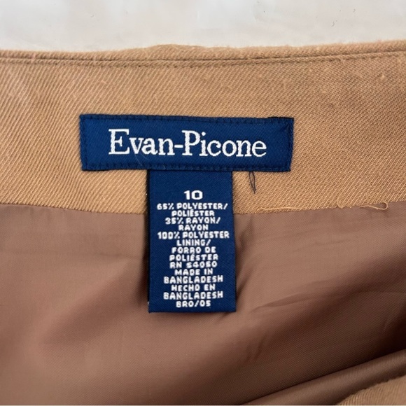 EVAN PICONE Vtg 90s Tartan Plaid Wrap Midi Skirt Belt Loops Tan Pink Size 10 - Picture 8 of 11